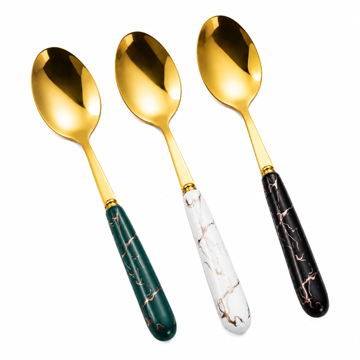 6pcs Ceramic Style Stainless Steel Spoon